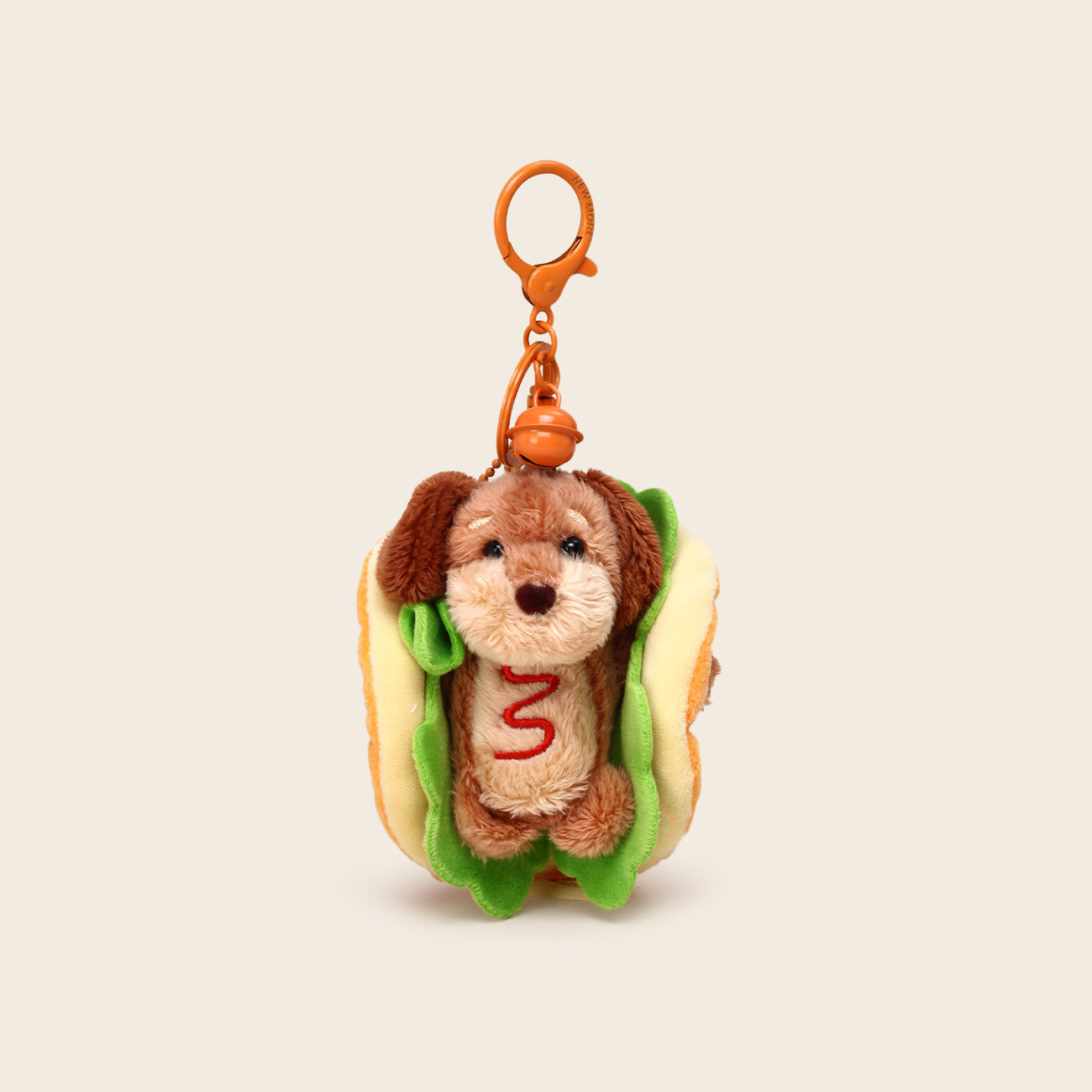 Funny Plush Hot Dog Puppy Charm – Keychain & Bag Accessory