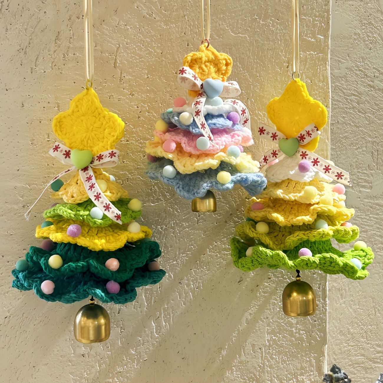 Cute Crochet Christmas Tree Keychain – Handmade Holiday Gift