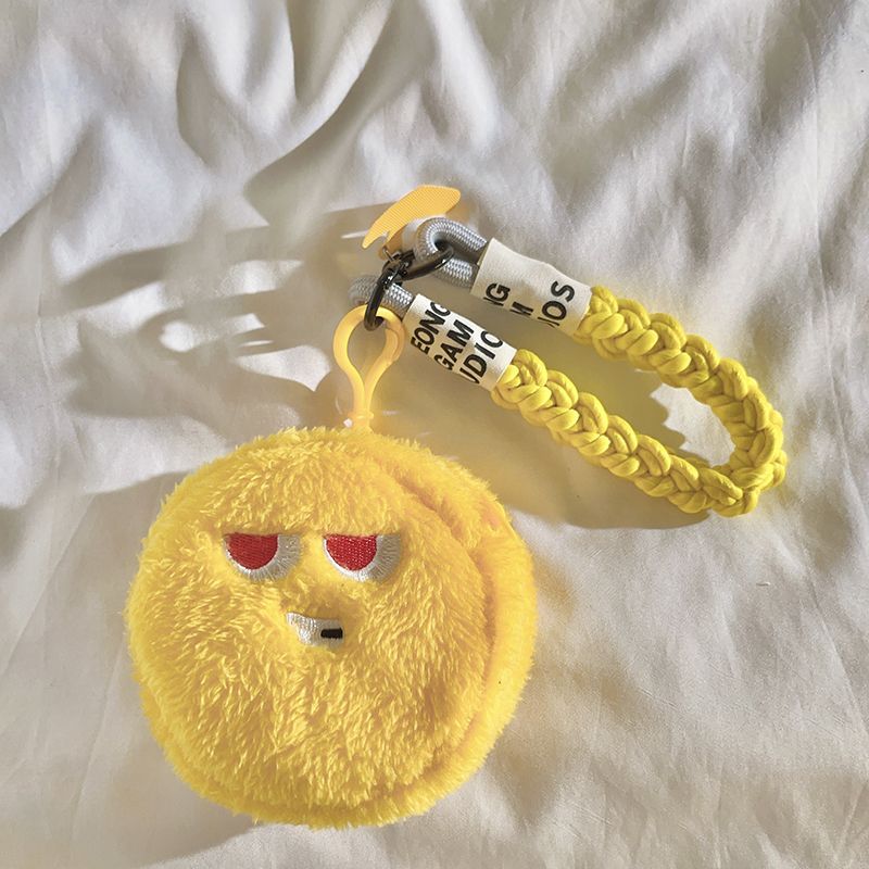 Funny Plush Expression Pouch Charm – Coin & Earbud Organizer