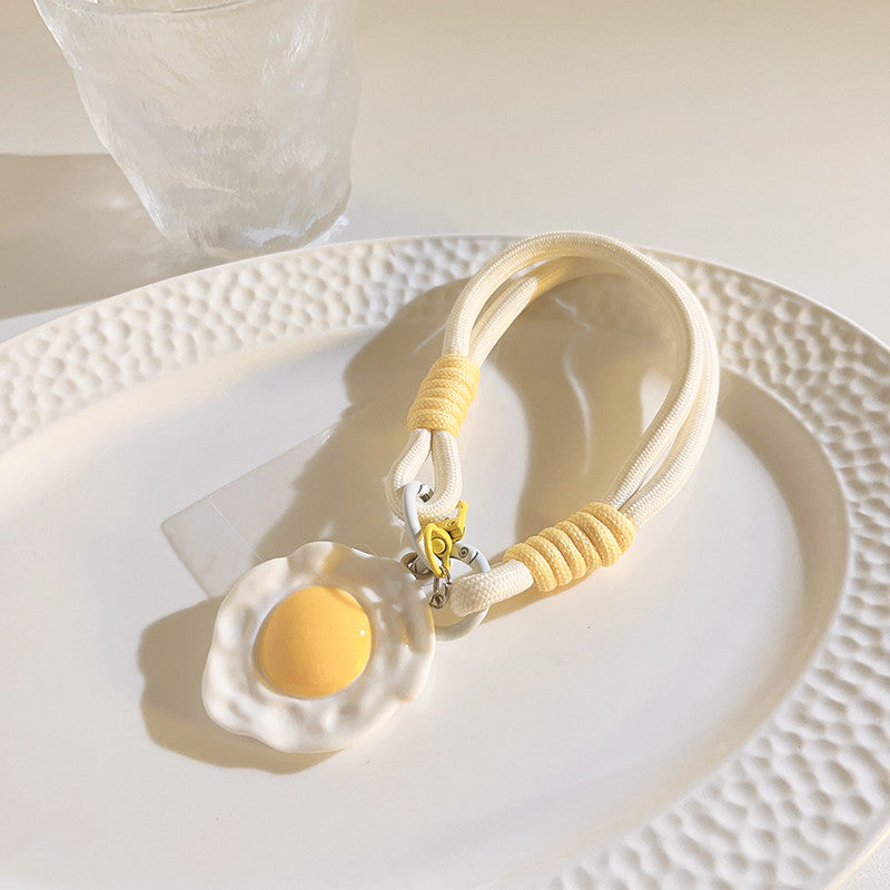 Cute Egg Yolk Fried Egg Charm – Phone Lanyard & Keychain Accessory