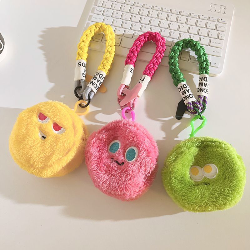 Funny Plush Expression Pouch Charm – Coin & Earbud Organizer