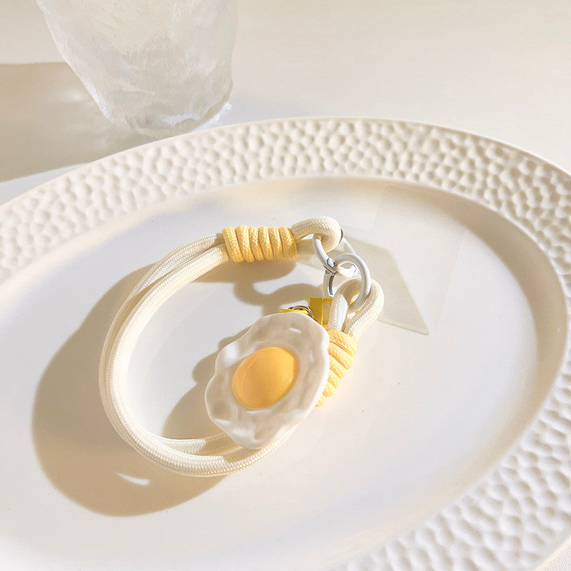 Cute Egg Yolk Fried Egg Charm – Phone Lanyard & Keychain Accessory