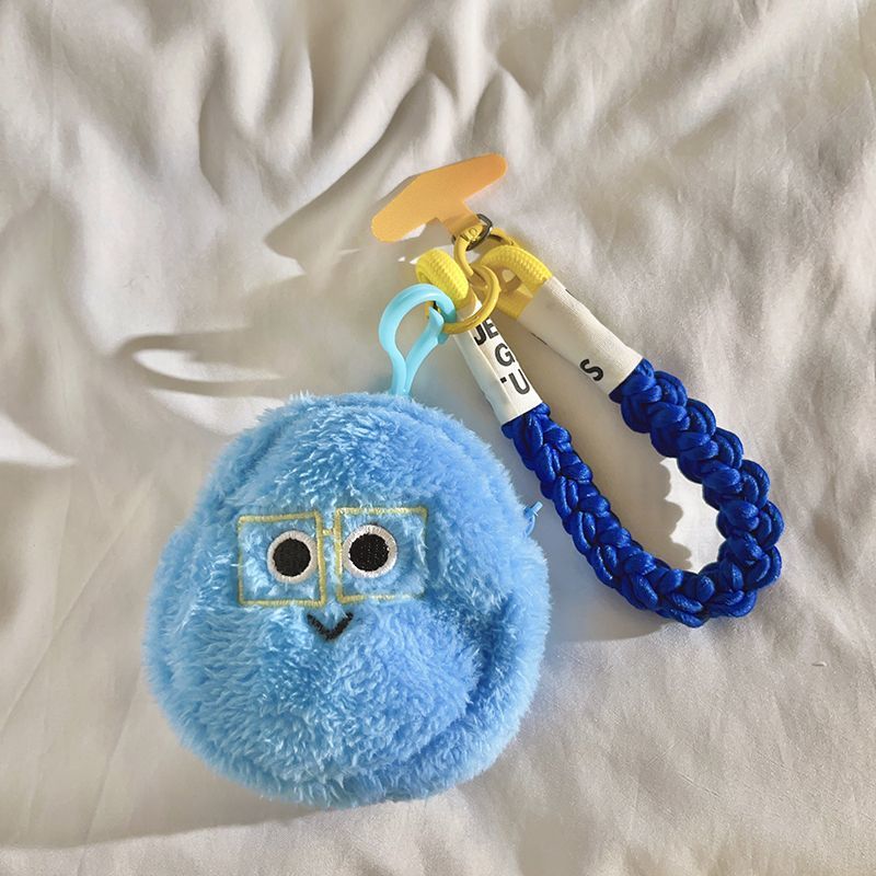 Funny Plush Expression Pouch Charm – Coin & Earbud Organizer