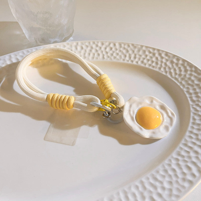 Cute Egg Yolk Fried Egg Charm – Phone Lanyard & Keychain Accessory