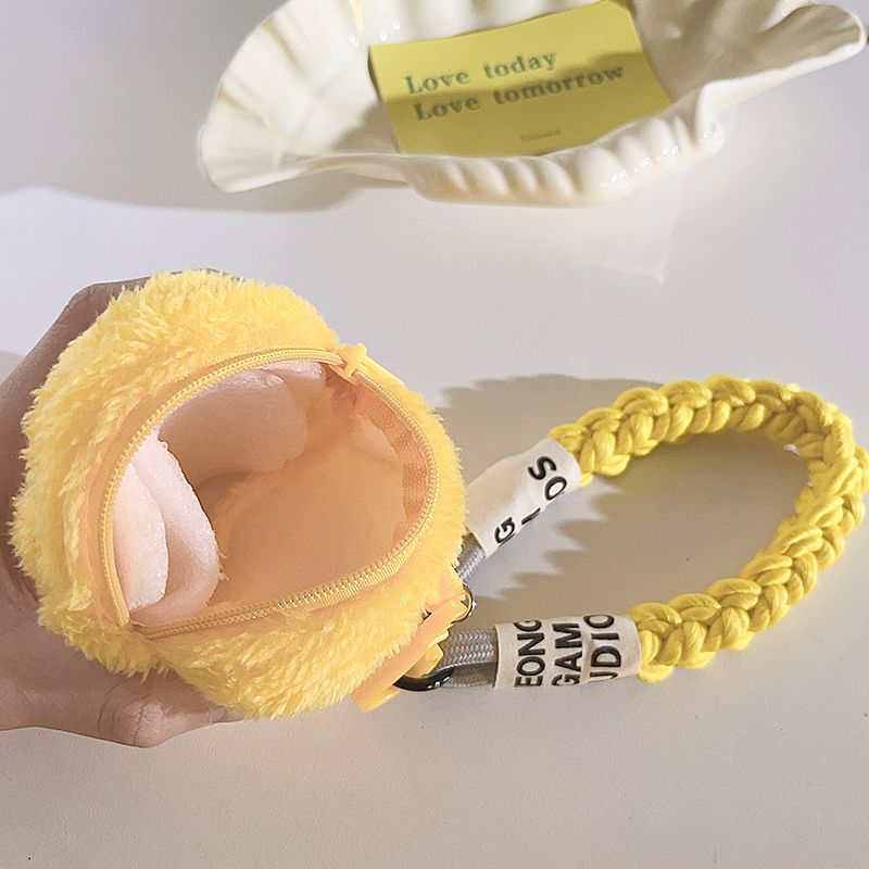 Funny Plush Expression Pouch Charm – Coin & Earbud Organizer