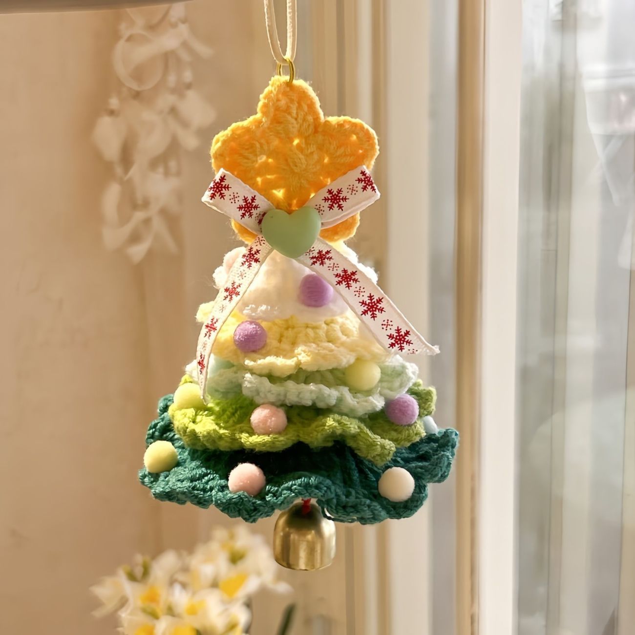 Cute Crochet Christmas Tree Keychain – Handmade Holiday Gift