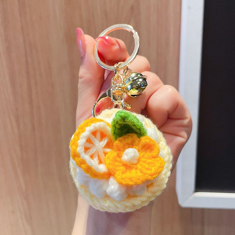 Handmade Crochet Cake Keychain – Plush Dessert Bag Charm