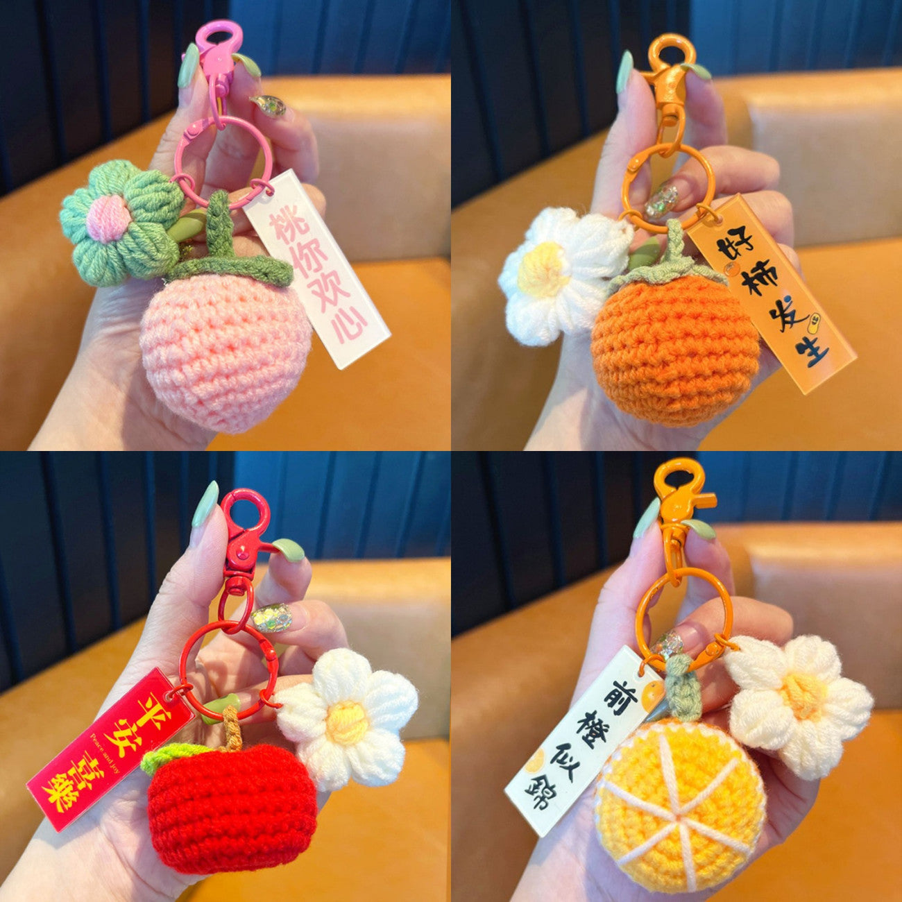 Handmade Fruit Keychain – Lucky Charm Bag Pendant