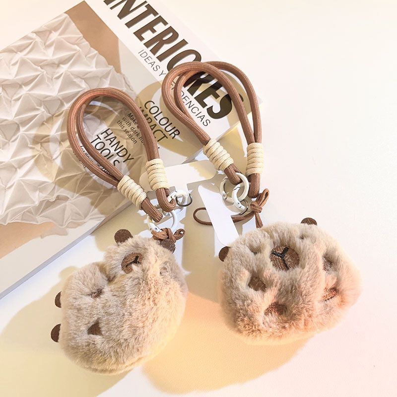 Capybara Plush Coin Purse Keychain – Small Cute Bag Charm