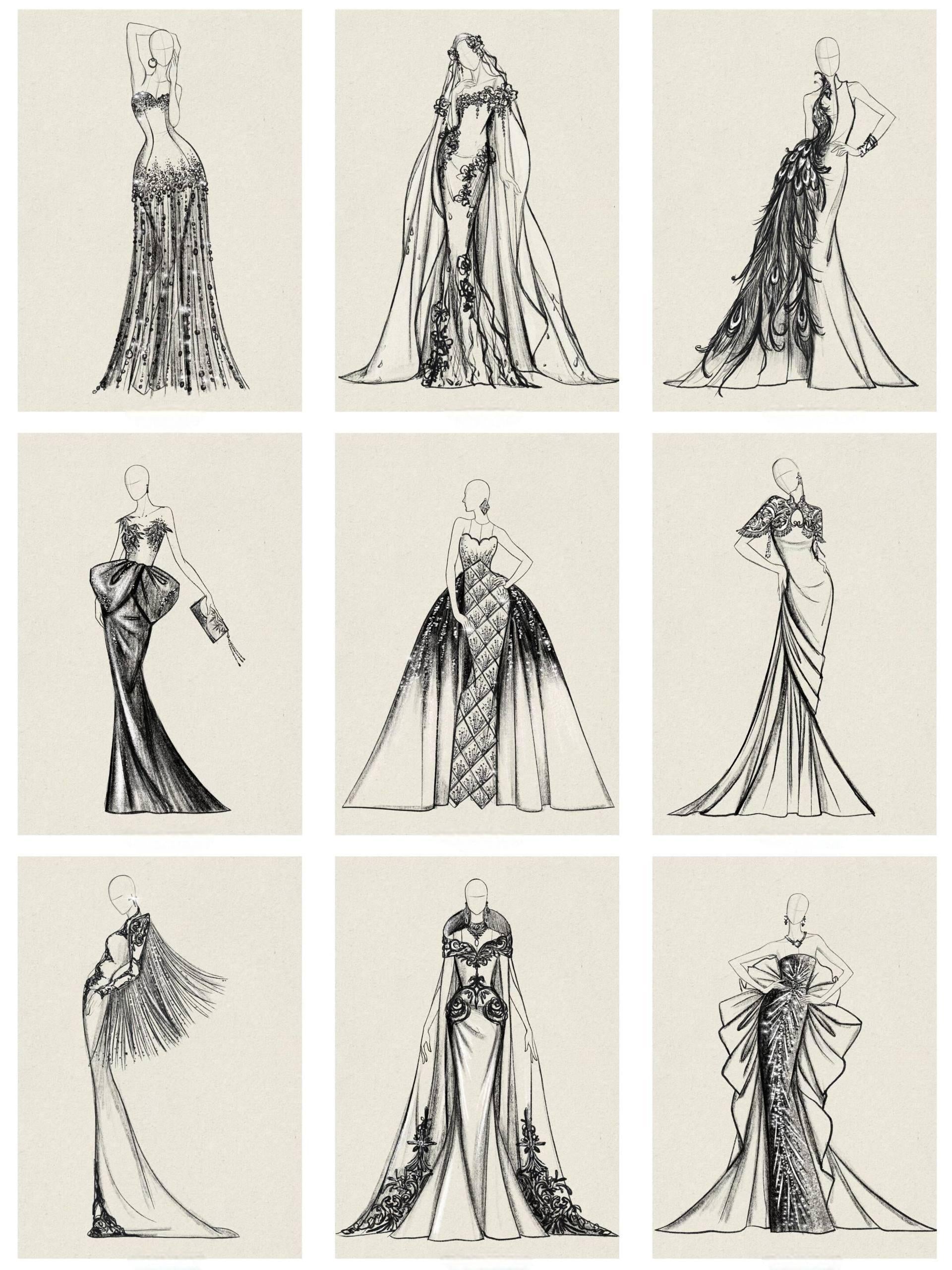 Beginner Gown Design Manuscript: Essential Sketches and Patterns for Formal Dress Creations