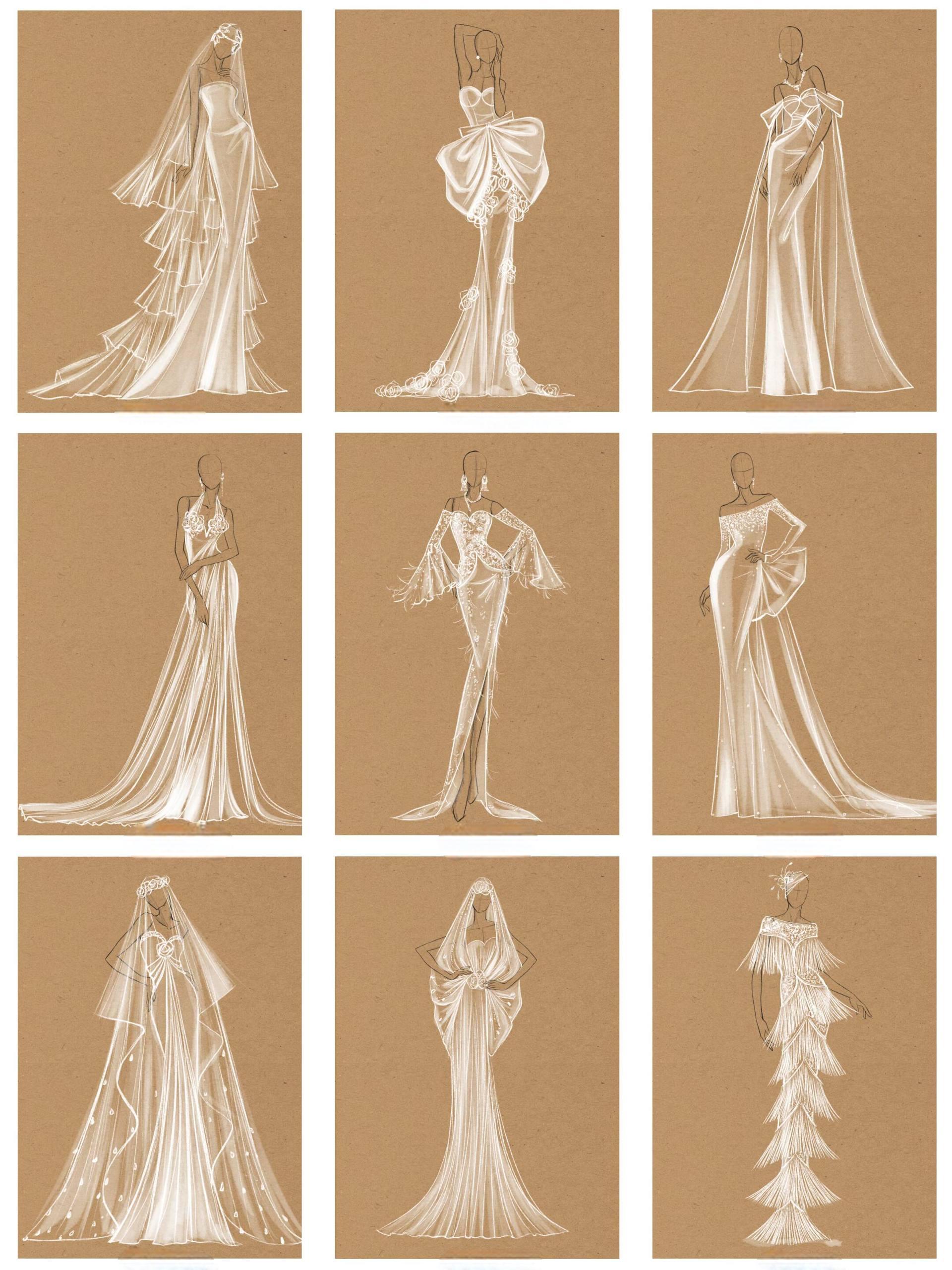 Wedding Dress Design Manuscript: Essential Sketches and Patterns for Bridal Gown Creations